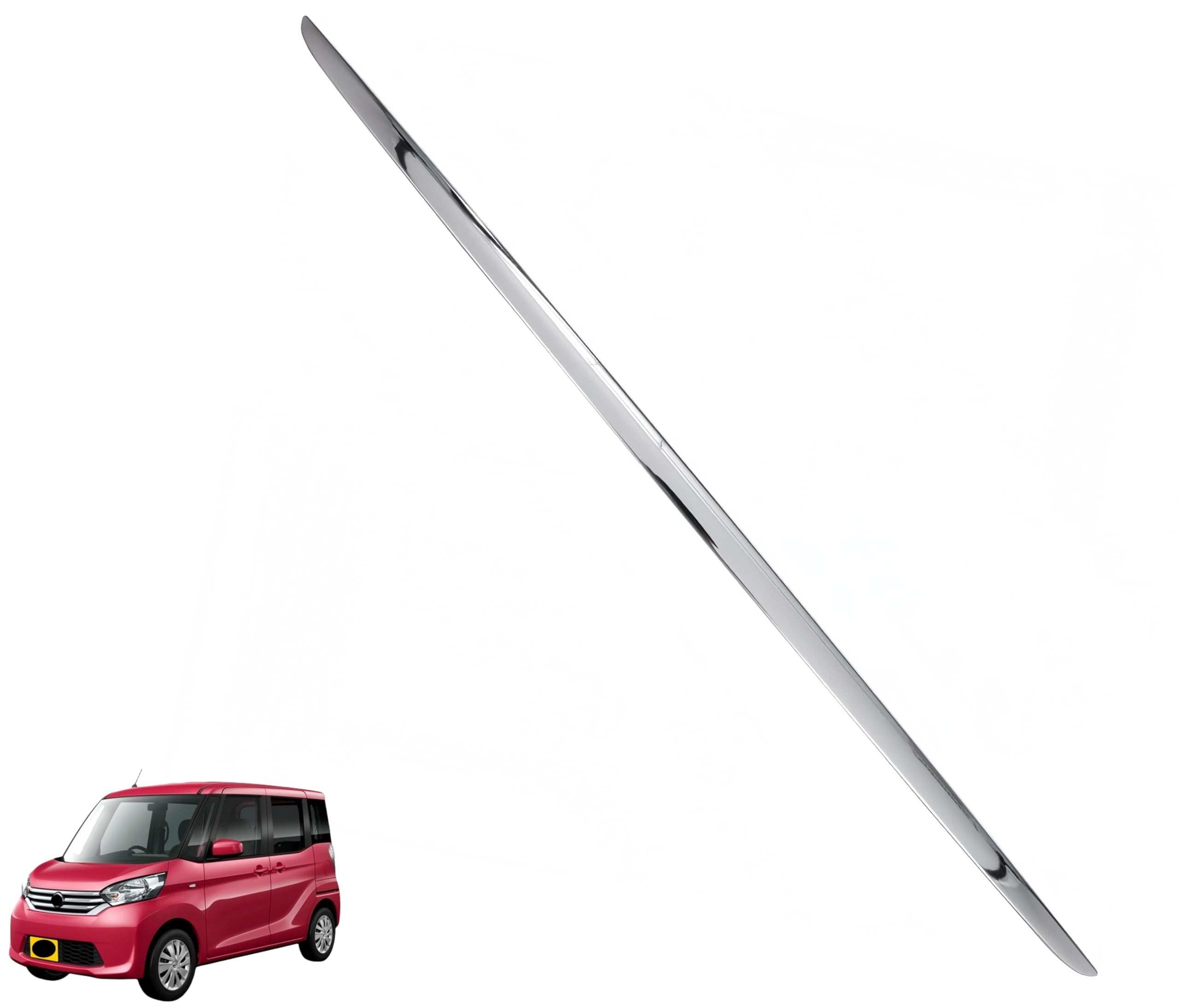 Rakuten - 日産ルークス に対応 For ROOX 40系 B45A/B44A/B47A/B48A 2020年3月? 専用 保護 上質 キズ防止 カスタム 装飾パーツ ステンレス製 1P 専用設計パーツ 取り付け簡単 リアゲートトリム バックドアガーニッシュ 鏡面仕上げ メッキモール アクセサリー カスタム パ