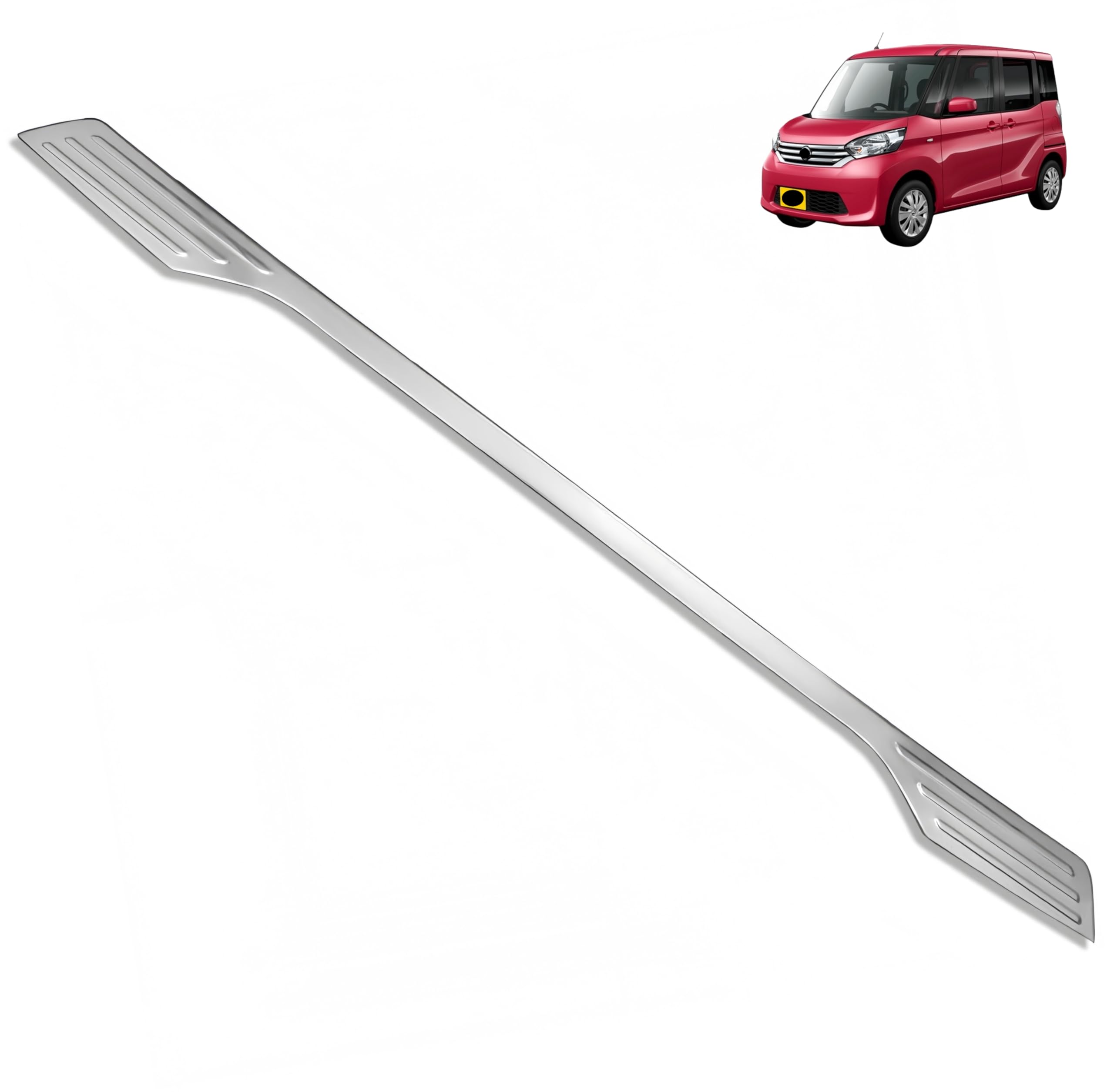 Sheet Type - 日産ルークス に対応 For ROOX 40系 B45A/B44A/B47A/B48A 2020年3月? 専用 保護 上質 キズ防止 カスタム 装飾パーツ ステンレス製 1P 専用設計パーツ 取り付け簡単 リアバンパーガーニッシュ 鏡面シルバー