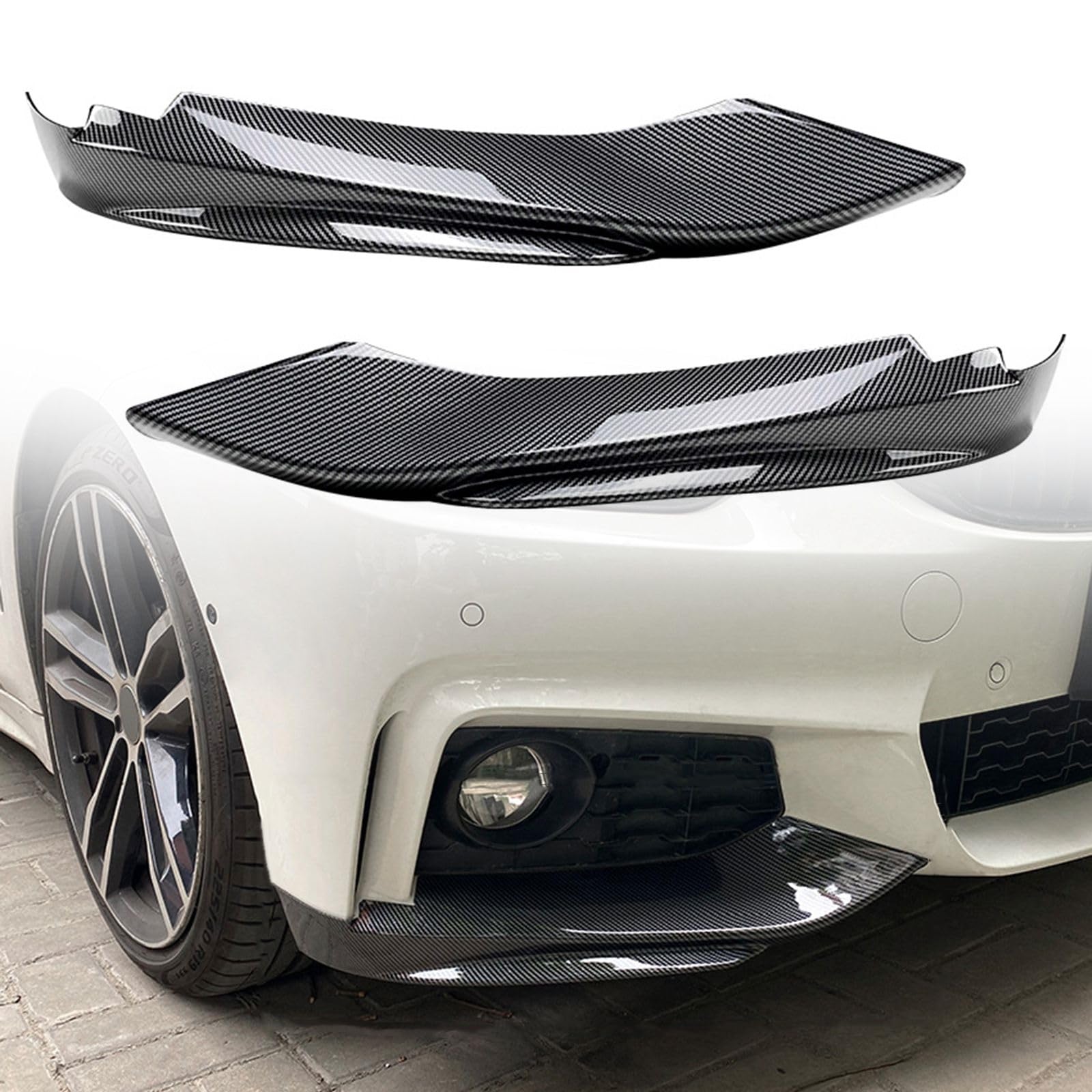 Rakuten - カーボンファイバールック フロントバンパー サイドスポイラー コーナーカバートリム BMW 4 シリーズ F32 F33 F36 M-Tech 2014-2020に対応