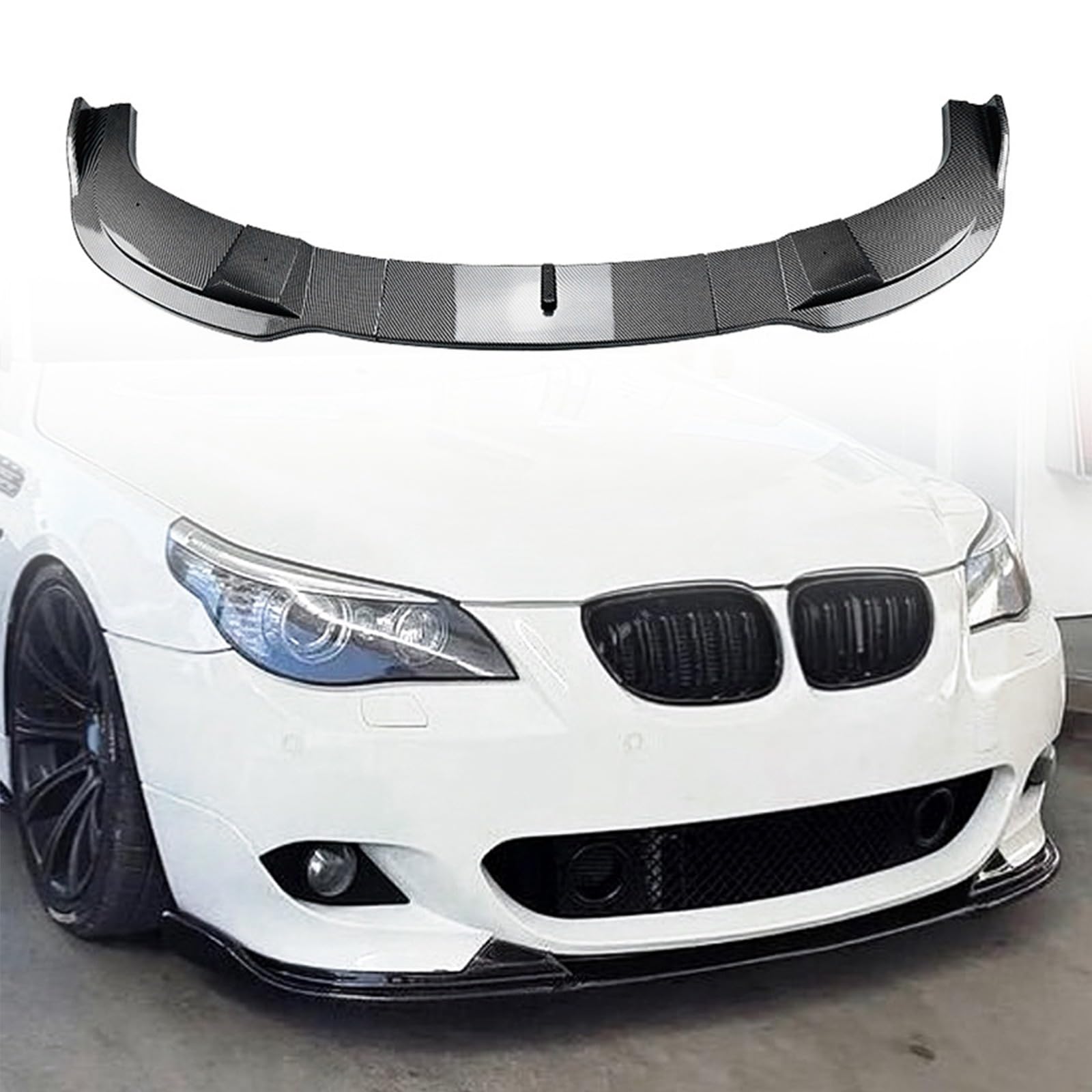 Rakuten - カーボンファイバールック フロントバンパー リップスポイラースプリッター BMW 5シリーズ E60 E61 M Sport 2005-2010に対応 (M5には適合しません)