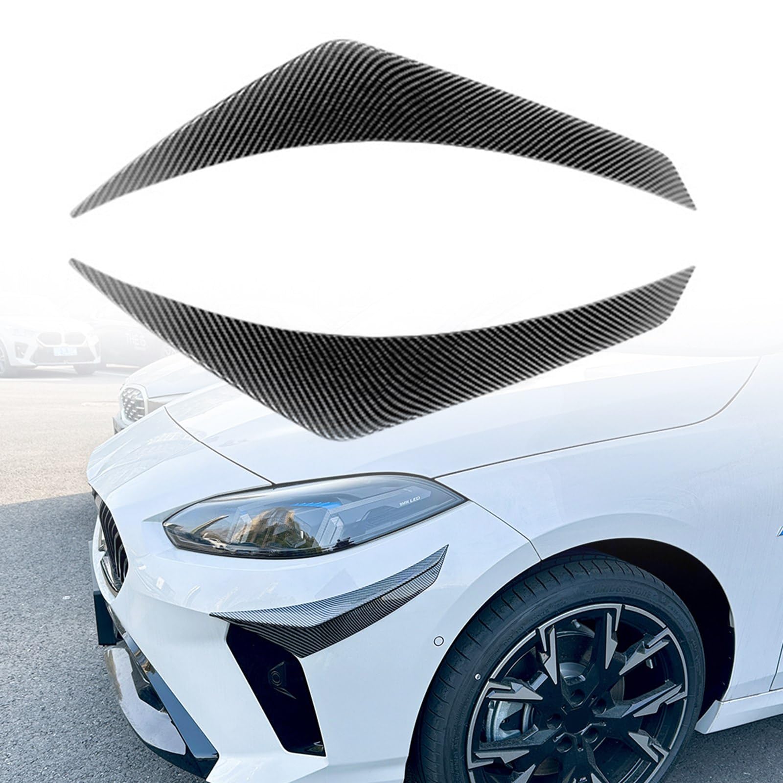 Rakuten - カーボンファイバールック フロントバンパー サイドスプリッター スポイラー エアベントトリム BMW 1 2 シリーズ F70 F74 M Sport 2024-2025に対応