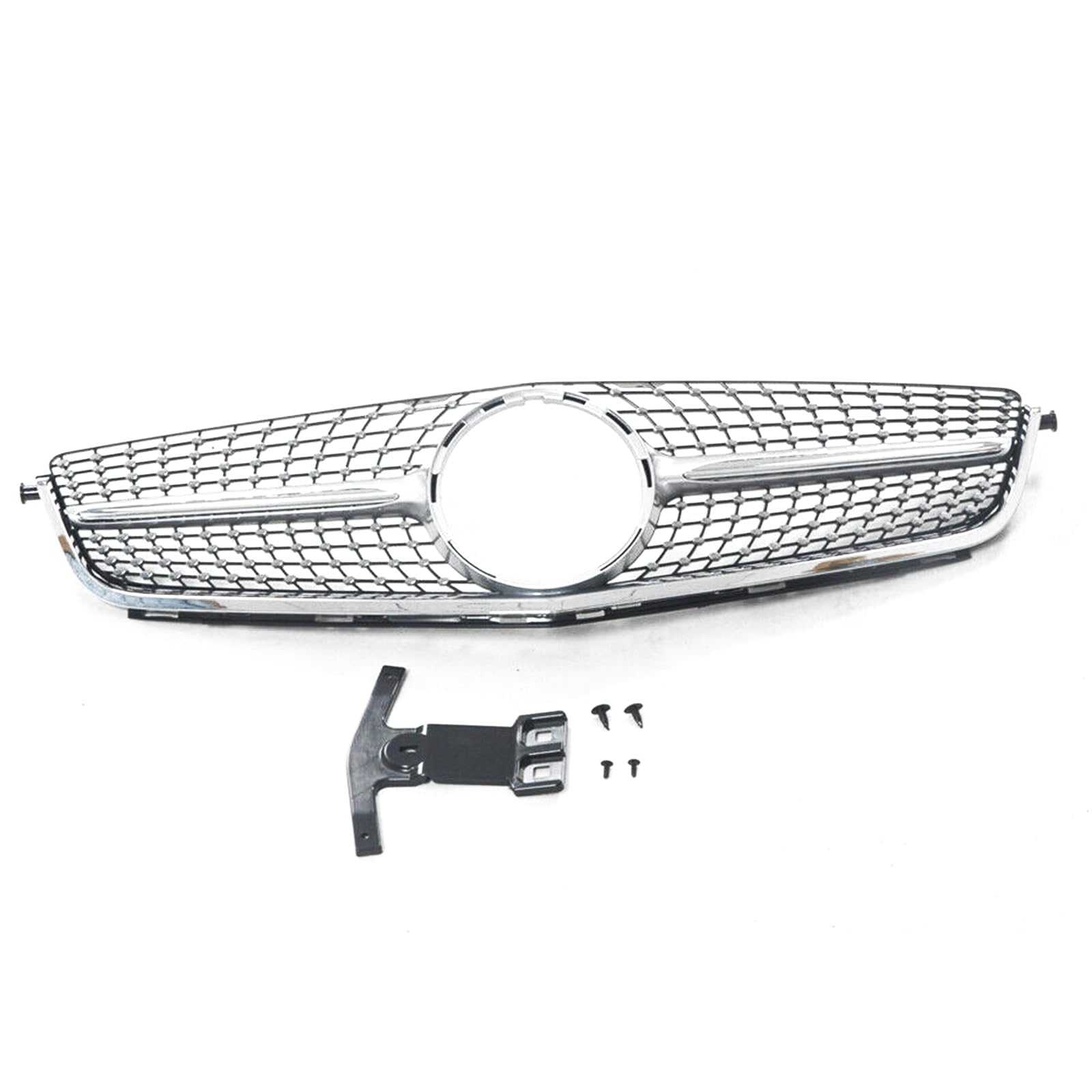 Rakuten - メルセデスベンツ W204 C63 2012-2014用車用シルバーブラックフロントバンパーグリル
