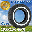 SUPER SALE!! 送料無料 ☆ VITOUR TIRE V2000 WSW 195R15C-8PR タイヤ ヴィツァー 新古品 未使用 4本セット ホワ...