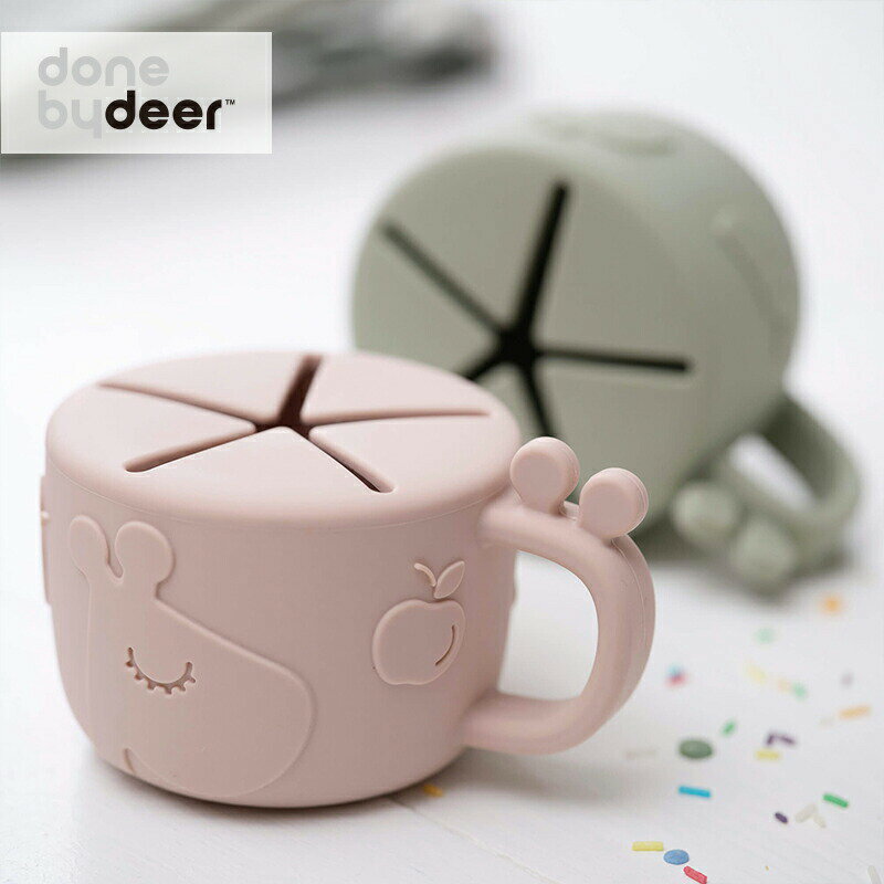 【レビュー特典！クロスプレゼント】Done by Deer/ピーカブー スナックカップ ラフィ Raffi ダンバイディア 赤ちゃん用品 北欧 シリコン ベビー 食器 マグ 赤ちゃん おやつケース スナックケース ピンク ブルー 1929432 1929431のサムネイル