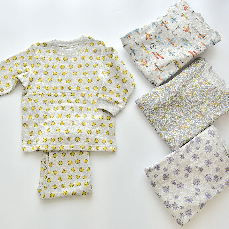 Ocean＆Ground/ニットキルトパジャマ BOY'S GIRL'S オーシャンアンドグラウンド 男の子 女の子 キッズ 子供 キルト 秋冬 あたたかい やわらかい かわいい ブルー イエロー ラベンダー オレンジ 1121603 1121604 オーシャン＆グラウンド