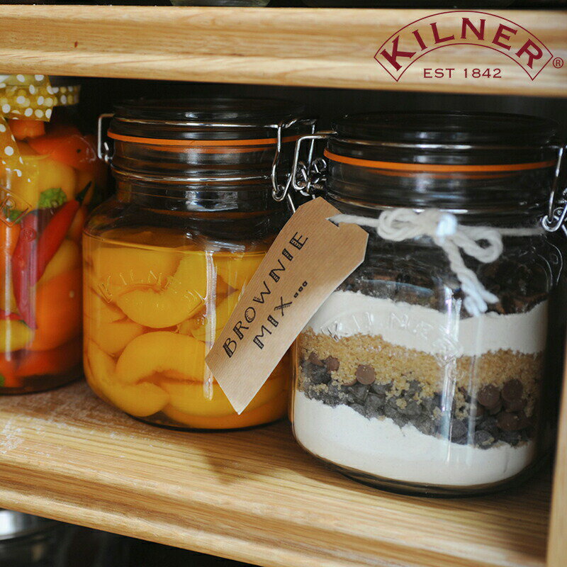 KILNER/SQUARE CLIP TOP JAR 1L スクエアクリップ トップジャー キルナー 保存容器 ガラス キャニスター 瓶 ガラス製 インテリア キッチン 台所 調理器具 保存瓶 ガラス容器 グラスジャー 果実酒 ジャム ピクルス 密封びん