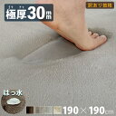 ラグ 極厚 30mm 3cm 厚手ラグ 撥水加工 送料無料 ラグマット 正方形 190×190cm さらさら 絨毯 じゅうたん 滑り止め カーペット 2畳 北欧 フランネルラグ はっ水 防汚 撥水 190 ふわふわ 無地 モノトーン ライト グレー アウトレット 訳あり わけあり B品