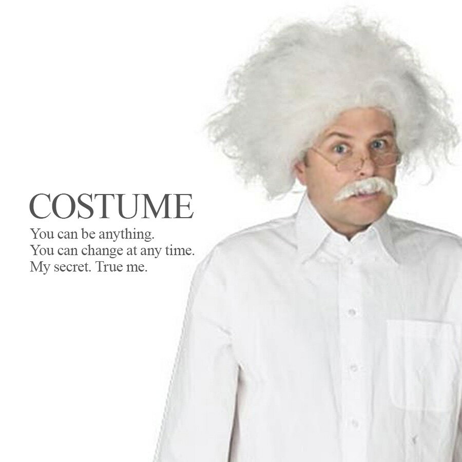 サイエンティストウィッグ&ヒゲセット マッドサイエンティスト ウィッグ 鬘 かつら 白髪 付けひげ 科学者 博士 アインシュタイン 仮装 ハロウィン コスプレ 衣装 コスチューム FUN WORLD