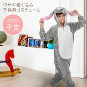 子供用 キッズ なりきりウサギ スーツ グレー 着ぐるみ うさぎ 2023年 干支 兎年 兔 兎 卯 年賀状 子供 衣装 うさみみ うさ耳 アニマル 子供服 プ...