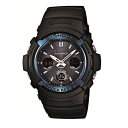 【国内正規品】CASIO Gショック ジーショック メンズ 父の日 腕時計 手表 電波ソーラー 電波受信 防水 ブラック 青 AWG-M100A-1AJF ビジ...
