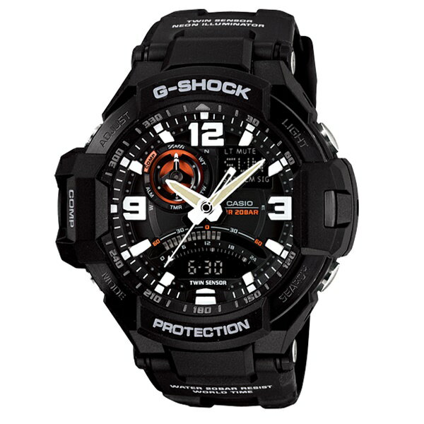 カシオ G-SHOCK Gショック 時計 メンズ 腕時計 SKY COCKPIT スカイコックピット 防水 アナデジ ブラック 海外モデル GA-1000-1A ビジネス 男性 誕生日 ギフト お洒落 内祝い 母の日 お祝い