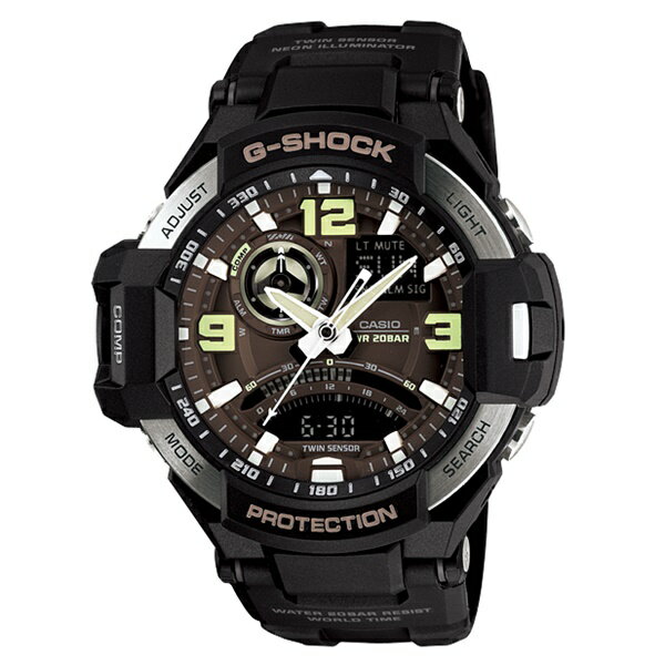 カシオ G-SHOCK Gショック 時計 メンズ 腕時計 SKY COCKPIT スカイコックピット 防水 アナデジ オールブラック 海外モデル GA-1000-1B ビジネス 男性 誕生日 お祝い ギフト 合格 入学 卒業 社会人 記念日