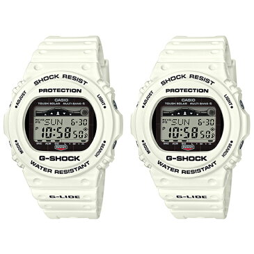 国内正規品 カシオ ペアウォッチ シェア 腕時計 Gショック G-SHOCK ジーショック G-LIDE ジーライド 電波ソーラー デジタル 白 ホワイト GWX-5700CS-7JFGWX-5700CS-7JF 男女 カップル ペアセット 誕生日 お祝い ギフト お洒落