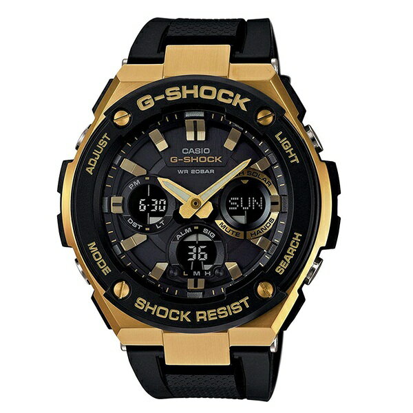 カシオ 時計 メンズ 腕時計 Gショック G-SHOCK ジーショック G-STEEL Gスチール アナデジ タフソーラー 多機能 ブラック×ゴールド 20気..