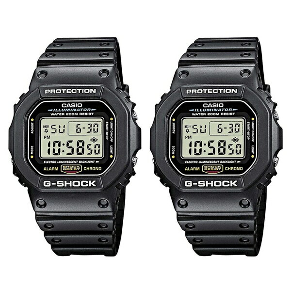 カシオ 時計 ペアウォッチ 腕時計 Gショック G-SHOCK ジーショック タフネスな二人 カップルおすすめ 強い耐久性 2本セット デジタル ブラック DW-5600E-1VDW-5600E-1V 男女 カップル ペアセット 誕生日 ギフト お洒落 内祝い 母の日 お祝い