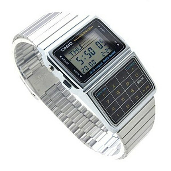 【時計＆アクセ収納ケース付き！】カシオ 腕時計 手表 レトロなペアウォッチ データバンク シルバー デジタル 男女兼用 同じサイズ おそろ DBC-611-1DBC-611-1 クリスマスプレゼント ランキング お祝い