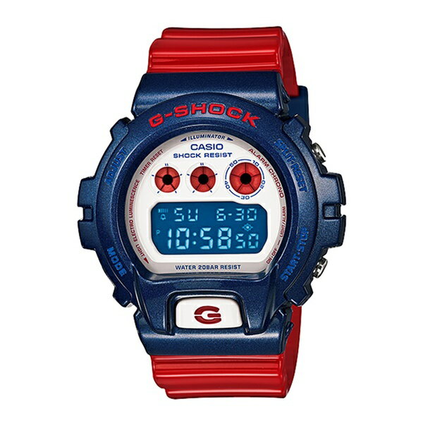 【海外モデル 希少カラー！】カシオ G-SHOCK ジーショック 腕時計 メンズ 個性的 ブルー＆レッドシリーズ デジタル 防水 DW-6900AC-2 ビジネス 男性 誕生日 ギフト 内祝い 母の日 お祝い