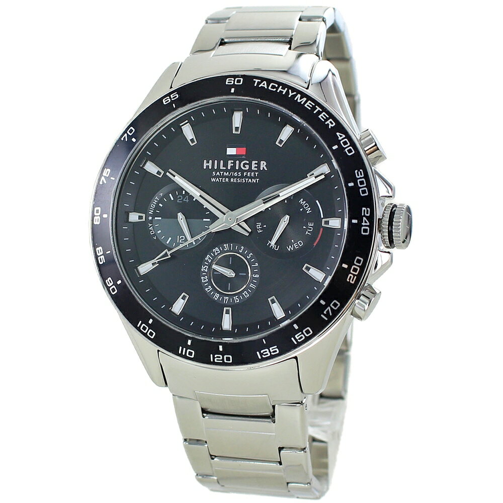 トミーヒルフィガー 腕時計 メンズ シンプル 黒文字盤 ステンレス メンズ腕時計 かっこいい腕時計 おしゃれなプレゼント 男性 彼氏 夫 父 誕生日 プレゼント 記念日 ギフト 内祝い 父の日 お祝い