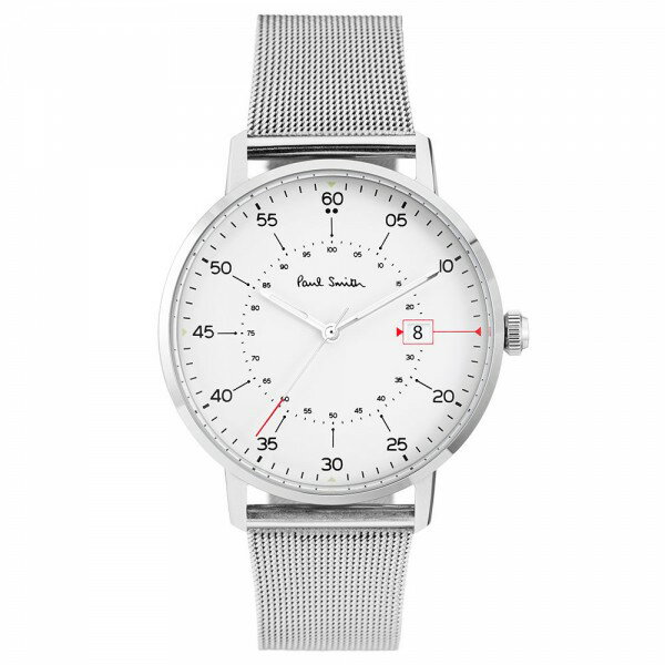 ポールスミス 腕時計 1本限り　ポールスミス 時計 メンズ 腕時計 ホワイト文字盤 シルバー メッシュベルト P10075 ビジネス 男性 時計 誕生日 ギフト 内祝い 父の日 お祝い