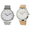 クリスチャンポール 時計 ユニセックス ペアウォッチ シェア 43mm ホワイトマーブル 大理石柄 シルバーケース グレー ベビーピンク レザー MWS4302...