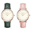 無料特典付き! ローズフィールド 時計 メンズ レディース ペアウォッチ 38mm ホワイト文字盤 グリーン ピンク レザー BWGER-B16BWPR-B7 ペアセット カップル ブランド 【仕事用】 誕生日 お祝い クリスマスプレゼント ギフト お洒落