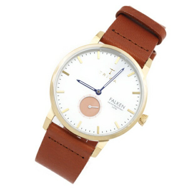 トリワ ビジネス腕時計 レディース トリワ 時計 メンズ レディース ユニセックス 腕時計 ファルケン スモセコ ホワイト ブラウンレザー FAST113-CL010213 誕生日 ギフト 内祝い 母の日 お祝い