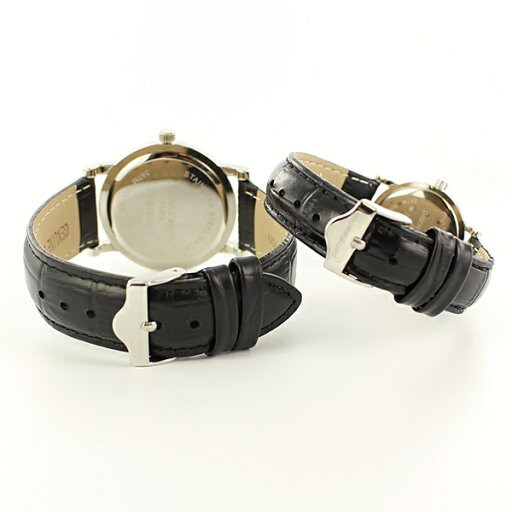 ピエールタラモン 時計 メンズ レディース ペアウォッチ 38mm 28mm ブラック クロコ レザー シルバー PT-5100H-1PT-5100L-1 カップル 男女 ペアセット 誕生日 ギフト クリスマスプレゼント ランキング お祝い