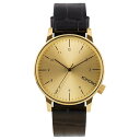 KOMONO コモノ 時計 メンズ レディース 腕時計 WINSTON REGAL 41mm ゴールドケース ブラック クロコ レザー KOM-W2550 ビジネス 男性 女性 ユニセックス ブランド 時計 誕生日 お祝い クリスマスプレゼント ギフト お洒落