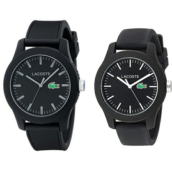 LACOSTE ラコステ ペアウォッチ シェア 腕時計 L.12.12 43mm 38mm ブラック ラバー 20107662000956ペアセット カップル 誕生日 ギフト ..