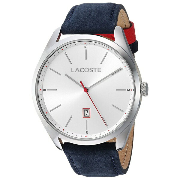 LACOSTE ラコステ メンズ 腕時計 手表 シルバー文字盤 ブルー レザー 2010909 ビジネス 男性 誕生日 ギフト 記念日 ポイント消化