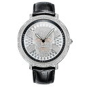 ダヴェナ 時計 メンズ レディース ユニセックス 腕時計 スピンウォッチ スワロフスキー 46mm ドクロ シルバー ブラック クロコ レザー くるくる回る 回転時計 SKULL B 31312-740 SVBK 男女 ブランド 【仕事用】 誕生日 お祝い クリスマスプレゼント ギフト お洒落
