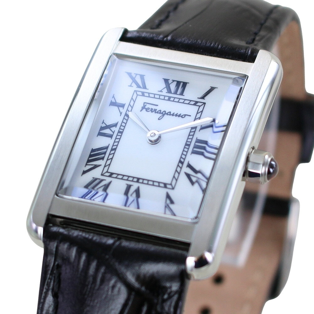 フェラガモ ペアウォッチ 腕時計 男女兼用 お揃い 2本セット スクエア シルバー ブラックレザー クオーツ ブランド 時計 上品 高級感 おしゃれ シンプル 記念日 誕生日 ギフト FERRAGAMO クリスマスプレゼント ランキング お祝い