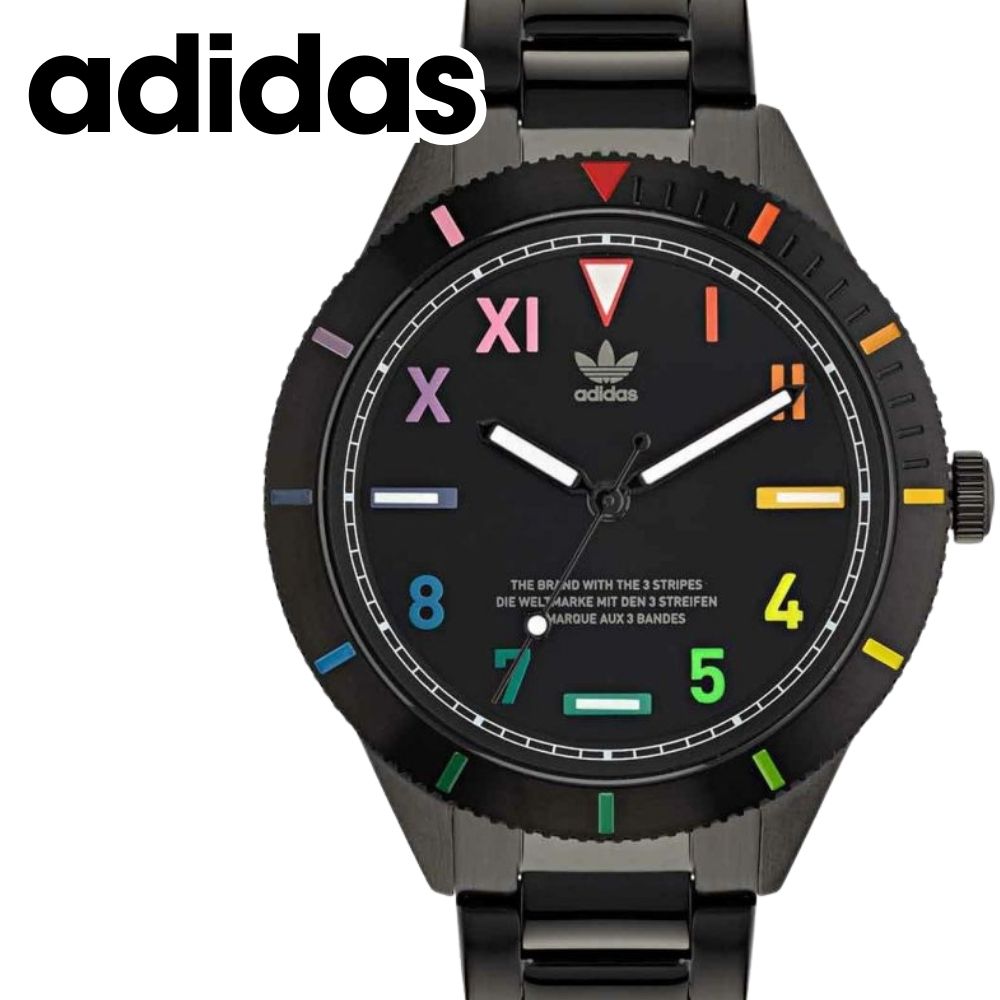 ADIDAS - アディダス 腕時計 メンズ レディース エディション スリー レインボー ブラック メタル おしゃれ シンプル カジュアル プレゼント ギフト adidas Originals 成人 卒業 入学