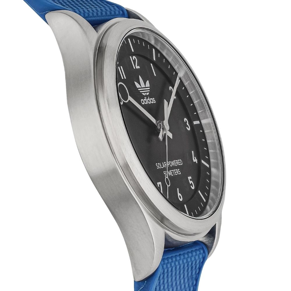 アディダス ソーラー充電 腕時計 手表 メンズ 父の日 レディース 母の日 ブルー 樹脂 ベルト ブラック文字盤 おしゃれ ブランド ユニセックス 大人 シンプル おしゃれ カジュアル アナログ 贈り物 記念日 ギフト サプライズ 誕生日プレゼント 並行輸入品 ランキング お祝い