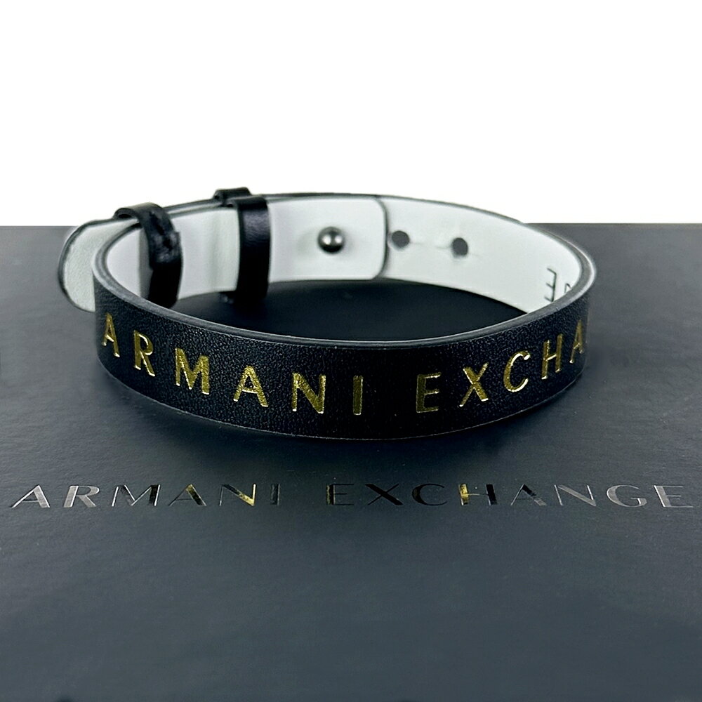 アルマーニエクスチェンジ レザー ブレスレット メンズ レディース レザーブレスレット ブラック ホワイト リバーシブル 大人 シンプル プレゼント 男女兼用 ...