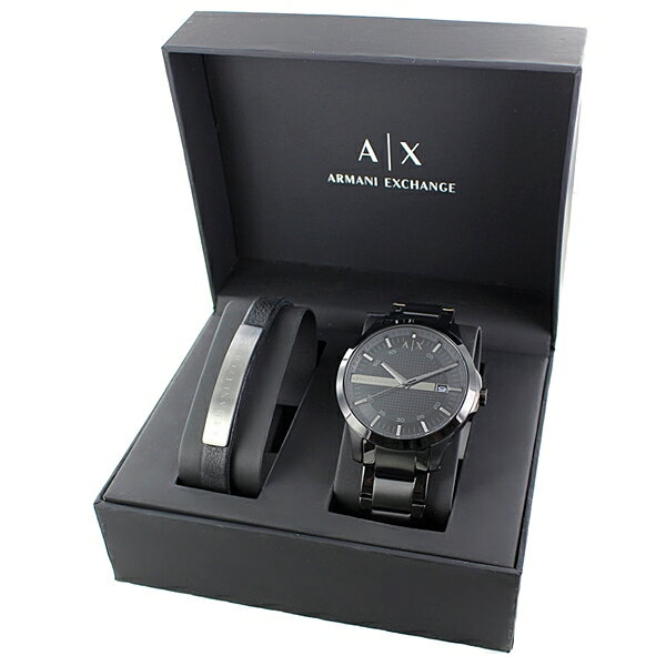 アルマーニ エクスチェンジ 時計 メンズ 腕時計 ブラック ステンレス ブレスレットセット AX7101 ビジネス 男性 時計 誕生日 ギフト 内祝い 父の日 お祝い