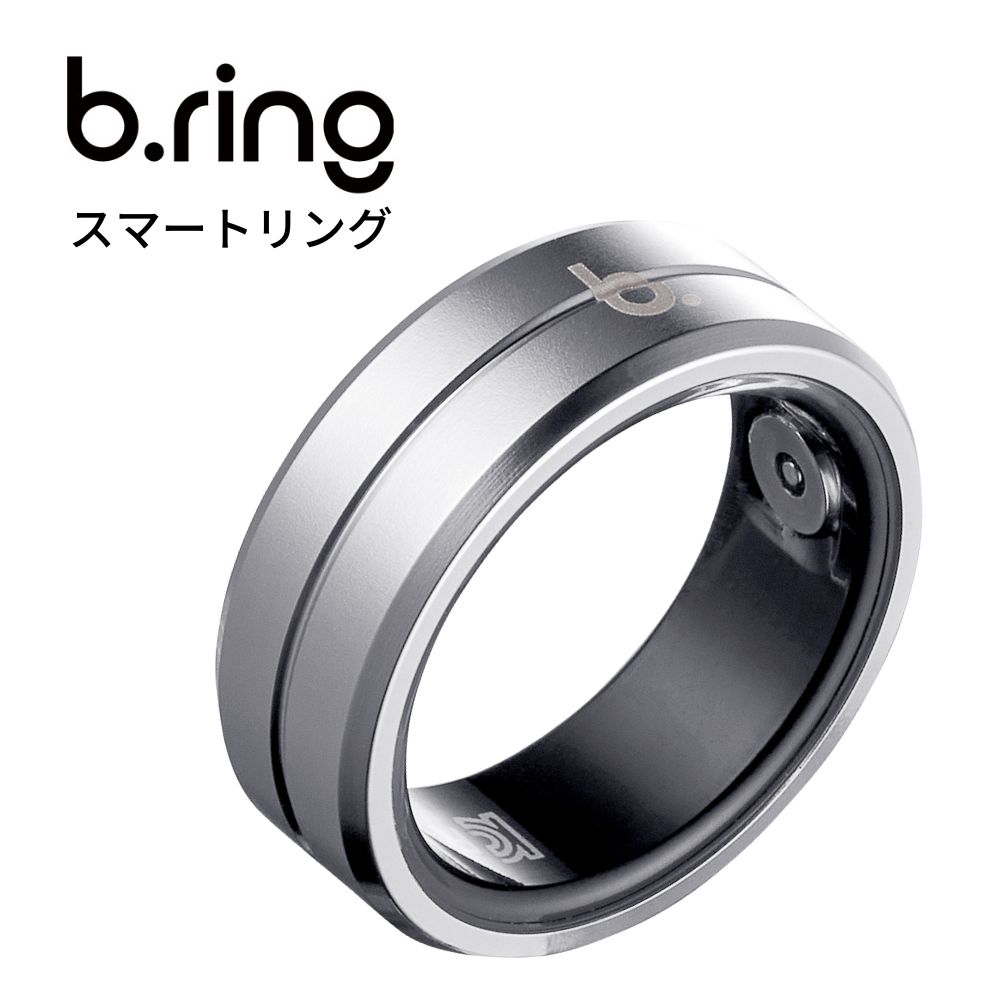b.ring ブリング スマートリング ステンレス シルバー 健康管理 睡眠管理 最大7日間持続 Android iPhone対応 防水 超軽量 歩数計 心拍数...