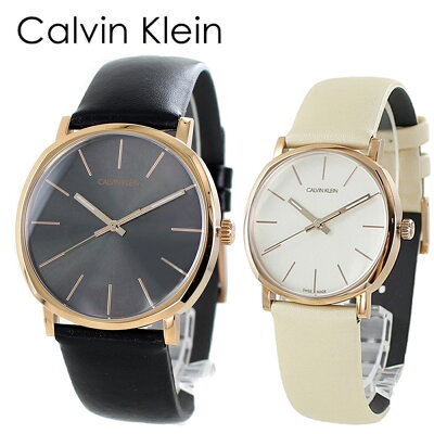 CALVIN KLEIN カルバンクライン CK 時計 メンズ レディース ペアウォッチ スイス製 腕時計 Posh ポッシュ 40mm 32mm ブラック×ベージュ レザー K8Q316C3K8Q336X2 ビジネス 男女 ペアセット カップル 時計 誕生日 お祝い ギフト 合格 入学 卒業 社会人