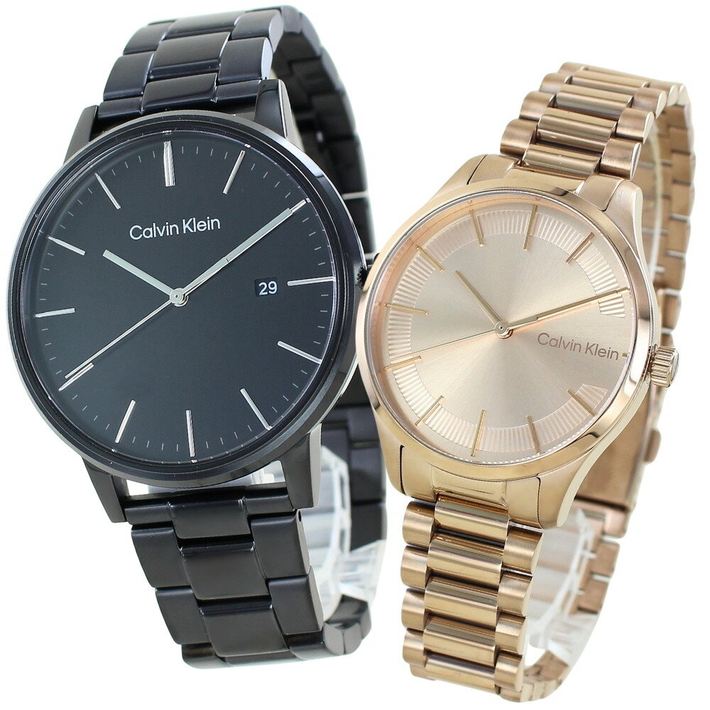 カルバンクライン ペアウォッチ 正規品 5年保証 対象商品 純正 ショッパー付き 腕時計 メンズ レディース ペアセット ブラック ローズゴールド ステンレス カップル 夫婦 両親 ペアギフト プレゼント 誕生日 記念日 ランキング お祝い