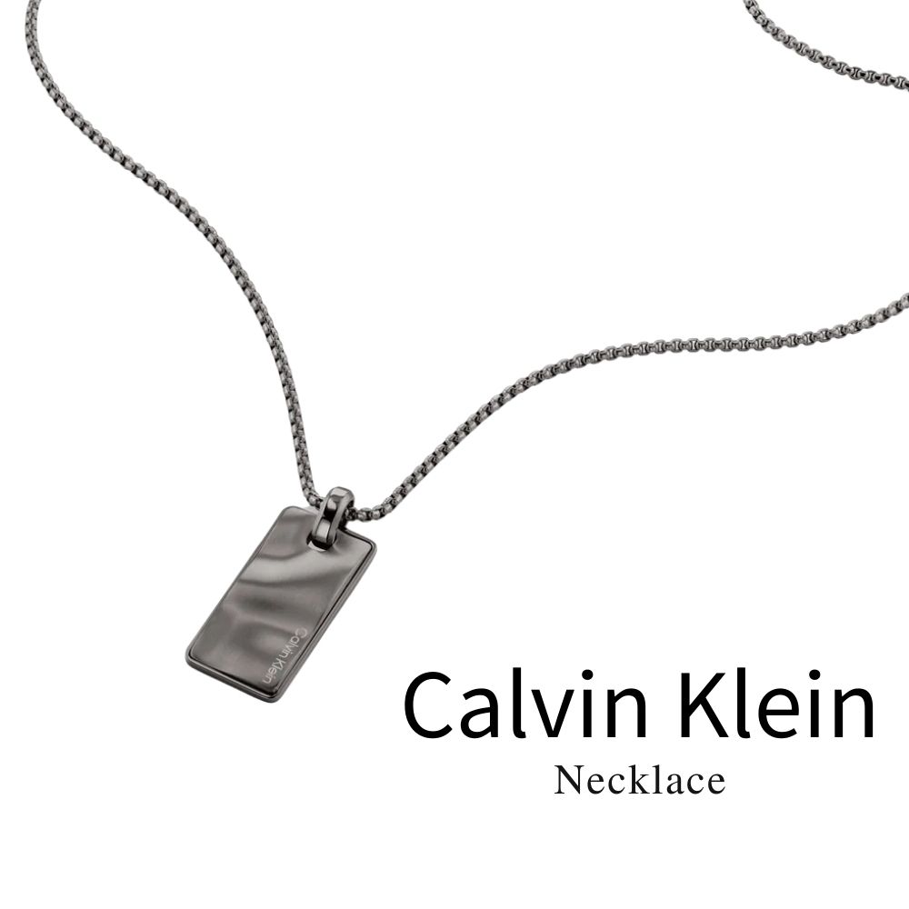 カルバンクライン 正規品 ショッパー付き ネックレス メンズ レディース ユニセックス シンプル グレー..