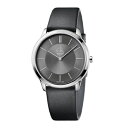 訳あり 箱なし 時計ケース付 カルバンクライン 時計 メンズ 腕時計 手表 MINIMAL ミニマル 40mm ダークグレー文字盤 ブラックレザー K3M211...