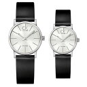 カルバンクライン 時計 ペアウォッチ POST MINIMAL ポストミニマル 34mm 29mm シルバー文字盤 ブラックレザー K7622220K7622185 ビジネス 男女 ペアセット カップル ブランド 時計 【仕事用】 誕生日 お祝い クリスマスプレゼント ギフト お洒落