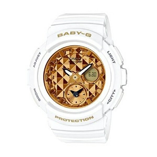 カシオ Baby-G 腕時計（メンズ） カシオ Baby-G ベビーG 時計 レディース 腕時計 スタッズダイアル 2つの時刻 旅行に便利 アナデジ ゴールド ホワイト BGA-195M-7A 内祝い 母の日 お祝い