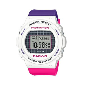 CASIO カシオ Baby-G ベビーG 時計 レディース 腕時計 デジタル 90年代 90'S ラウンドフェイス スペシャルロゴカラー ブルー パープル ピンク ジオメトリック BGD-570THB-7 女性 高校生 大学生 社会人 部活 研修 誕生日 お祝い 彼女へ ギフト 合格 入学 卒業 社会人