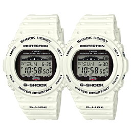 国内正規品 カシオ ペアウォッチ シェア 腕時計 Gショック G-SHOCK ジーショック G-LIDE ジーライド 電波ソーラー デジタル 白 ホワイト GWX-5700CS-7JFGWX-5700CS-7JF 男女 カップル ペアセット 誕生日 ギフト お洒落 内祝い 母の日 お祝い