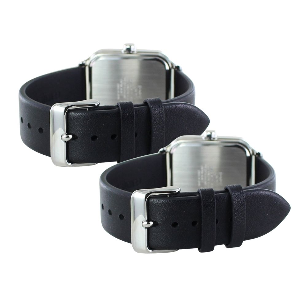 カシオ ペアウォッチ CASIO 腕時計 ペア腕時計ボックス付き カップル 親子でお揃い 上品ペアギフト アナログ 革ベルト ブラック サン＆ムーン表示 カレンダー 防水 夫婦 両親 記念日 プレゼント クリスマスプレゼント ランキング お祝い