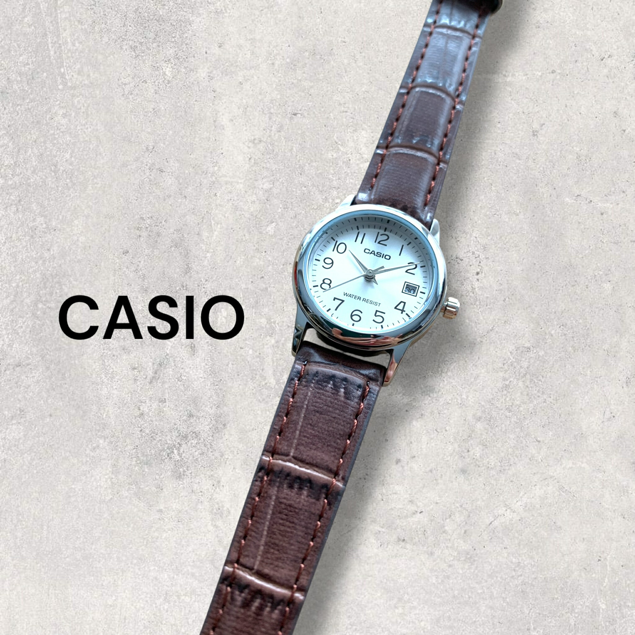 楽天ペアウォッチ 腕時計 ノップルカシオ CASIO 腕時計 レディース 収納ケース付き チープカシオ チプカシ シンプル 軽い レザー 革ベルト ブラウン 日付 プレゼント ギフト 時計 女性用 誕生日 記念日 日本未発売 海外モデル クリスマスプレゼント ランキング お祝い