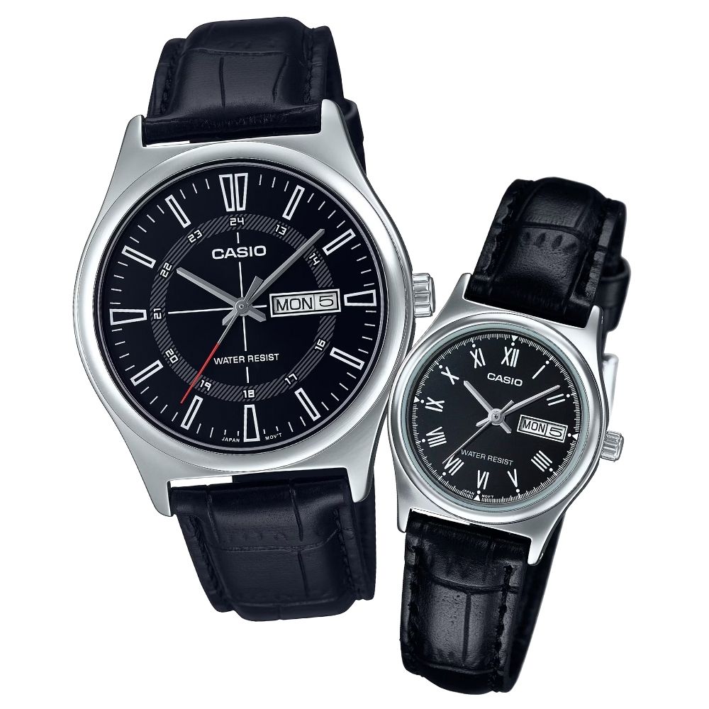 日本未発売 ペアウォッチ カシオ 腕時計 収納ケース付き カップル ペアセット ブラック 革ベルト メンズ レディース シンプル 軽量 誕生日 記念日 プレゼント ギフト ペア腕時計 CASIO 海外限定 ランキング お祝い