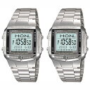 CASIO カシオ ペア ウォッチ デジタル 腕時計 手表 メンズ 父の日 レディース 母の日 ユニセックス 同じサイズ 2本セット シルバー メタルバンド ブ...