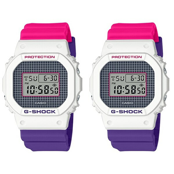 CASIO G-SHOCK Gショック ジーショック カシオ 時計 メンズ レディース 腕時計 手表 デジタル 2本セット 90年代 90'S スクエアフェイス ブルー パープル ピンク ジオメトリック DW-5600THB-7DW-5600THB-7 ブランド 男女 カップル ペアセット 誕生日 ギフト 卒業 入学 お祝い
